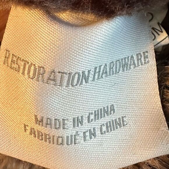 Restoration Hardware Luxurious Faux Fur Lined Bootie Slippers Size L/XL With Bag - Picture 7 of 8